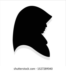 vector veiled woman silhouette template