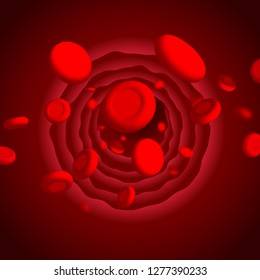 Vector vein blood red cell. Biology medical genetic health. Macro medicine science.