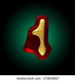 vector velvet letter with gold