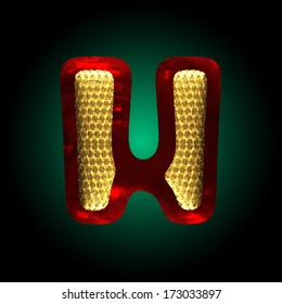 vector velvet letter with gold