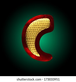 vector velvet letter with gold