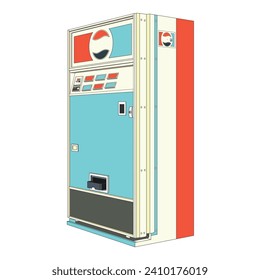 vector vending machines icon with pepsi water and coffee machines