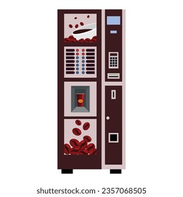 vector vending machines icons set with toys water and coffee machines