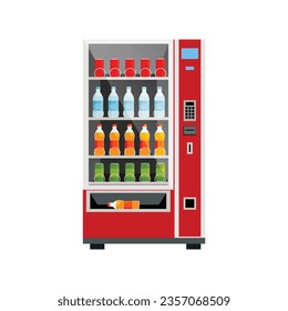 vector vending machines icons set with toys water and coffee machines