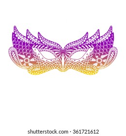 Vector venetian carnival mask. Mardi Gras mask isolated on white