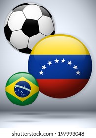 Vector - Venezuela Flag with Soccer Ball Background