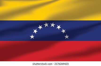 Vector Venezuela Flag Waving Realistic Flowing Flags