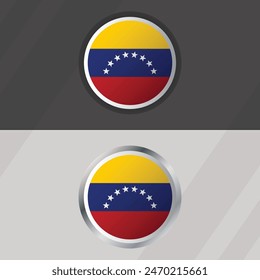Vector Venezuela Round Flag Template