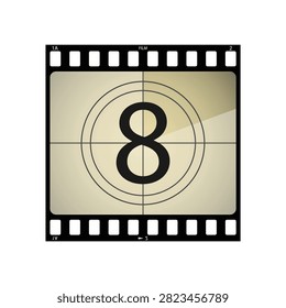 vector, ventage Film countdown, eight
