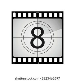 vector, ventage Film countdown, eight