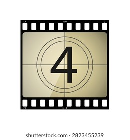 vector, ventage Film countdown, four