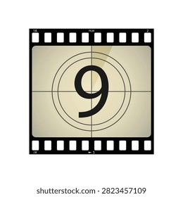 vector, ventage Film countdown, nine