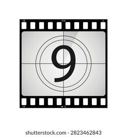 vector, ventage Film countdown, nine