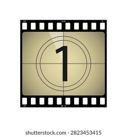vector, ventage Film countdown, one