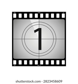 vector, ventage Film countdown, one