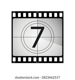 vector, ventage Film countdown, seven