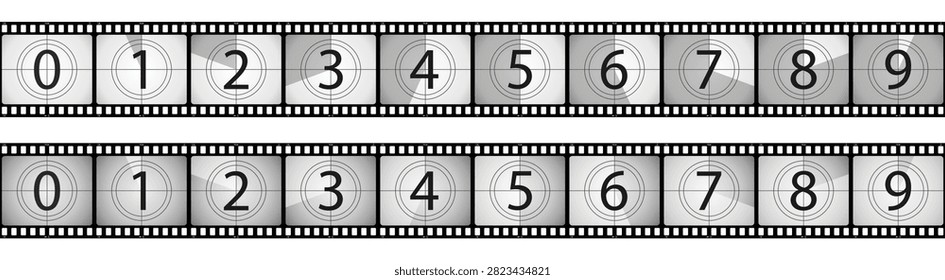 vector, ventage Film countdown, Silver