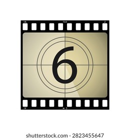 vector, ventage Film countdown, six