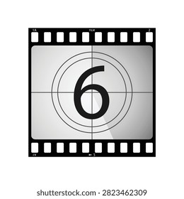 vector, ventage Film countdown, six