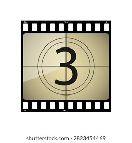 vector, ventage Film countdown, three