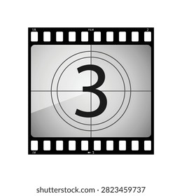vector, ventage Film countdown, three