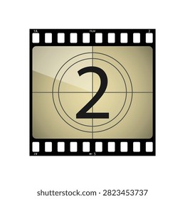 vector, ventage Film countdown, two