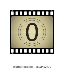 vector, ventage Film countdown, zero