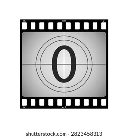vector, ventage Film countdown, zero