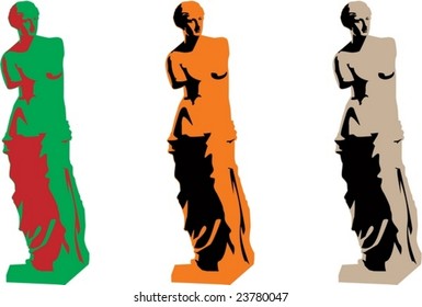 vector venus color silhouette set eps 8
