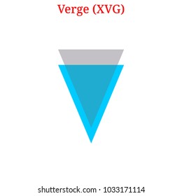 Vector Verge (XVG) digital cryptocurrency logo. Verge (XVG) icon. Vector illustration isolated on white background.