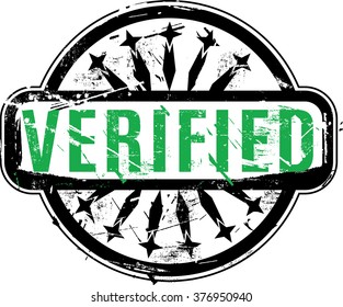 Vector Verified Rubber stamp with grunge texture for your design.
