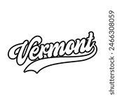 Vector Vermont text typography design for tshirt hoodie baseball cap jacket and other uses vector