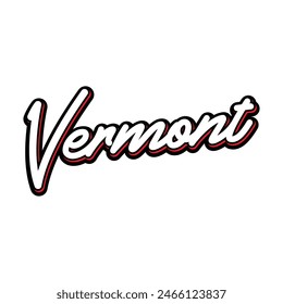 Vector Vermont text typography design for tshirt hoodie baseball cap jacket and other uses vector