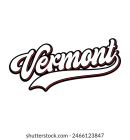 Vector Vermont text typography design for tshirt hoodie baseball cap jacket and other uses vector