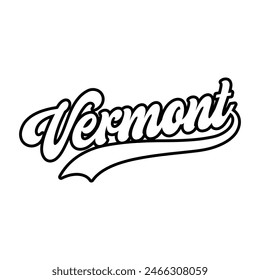 Vector Vermont text typography design for tshirt hoodie baseball cap jacket and other uses vector