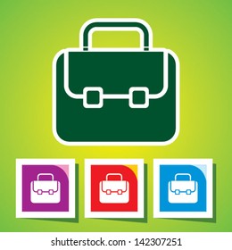 Vector version. Briefcase icon. Eps 10 illustration. Easy to edit