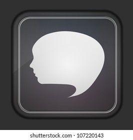 Vector version. Bubble face icon. Eps 10 illustration. Easy to edit