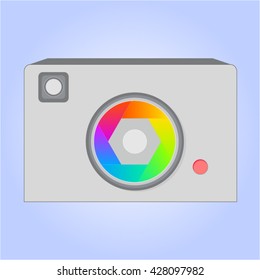 Vector version. Camera icon. Eps 10 illustration