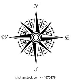 Vector version. Compass symbol isolated on white for design. Jpeg version is also available