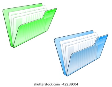 Vector version. Computer folder icon in two colors for web design