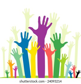 vector version of happy volunteering  hands - part 2