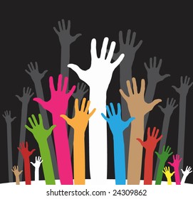 vector version of happy volunteering hands - part 3