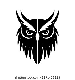 The vector version of the owl logo is in black and is tastefully separated on a white backdrop.