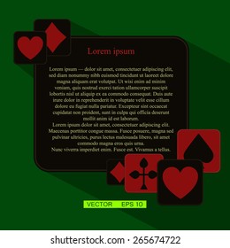 Vector version. Poker frame with cards as a symbol of luck. vector Eps 10