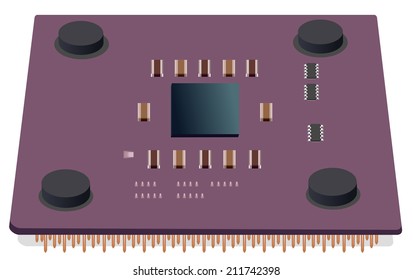 Vector version simple illustration of CPU unit