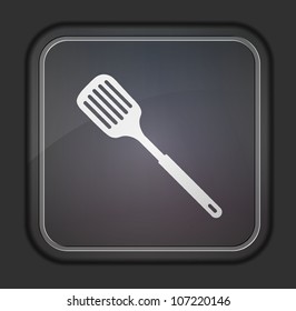 Vector version.  slotted kitchen spoon icon. Eps 10 illustration. Easy to edit