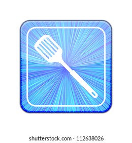 Vector version.  slotted kitchen spoon icon. Eps 10 illustration