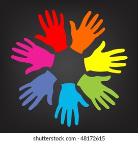 vector version of supporting palms looking for love