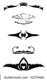 Vector version. Swirl elements and monograms for design and decorate.