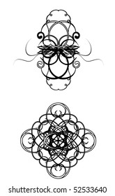 Vector version. Swirl elements and monograms for design and decorate.